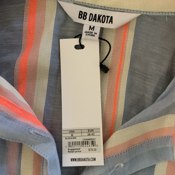 BB DAKOTA Women's Haight Street Cropped Tie Front Top - Picture 5 of 7